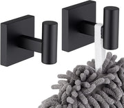 Wandhaken in acciaio inossidabile - design moderno - set da 2 - nero lucido - acciaio inossidabile