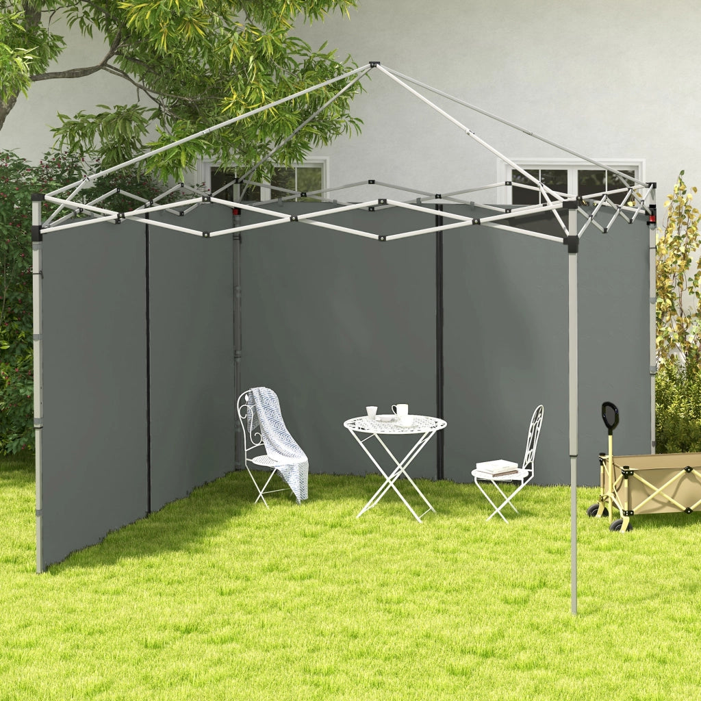 EasyComfort Set 2 Pareti Gazebo 3x3 e 3x6 m in Tessuto Oxford con Porte a Cerniera, 295x195 cm, Grigio Scuro