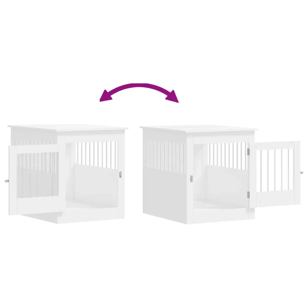 Gabbia Cani Arredamento Bianca 64,5x80x71cm Legno Multistrato 838330
