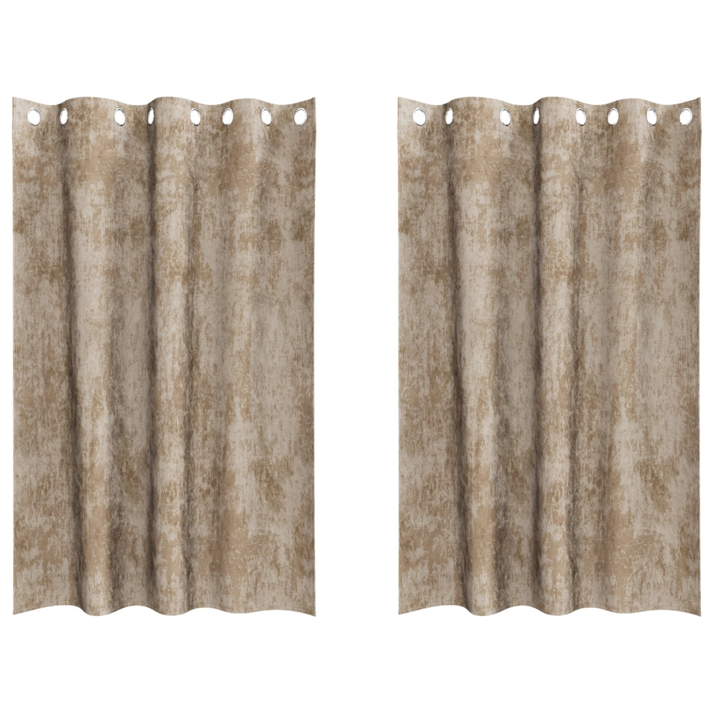 Tende di Velluto Champagne Poliestere 140 x 175 cm