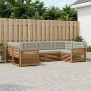 Set di divani da esterno 6 pcs Naturale e Grigio Chiaro 3383779