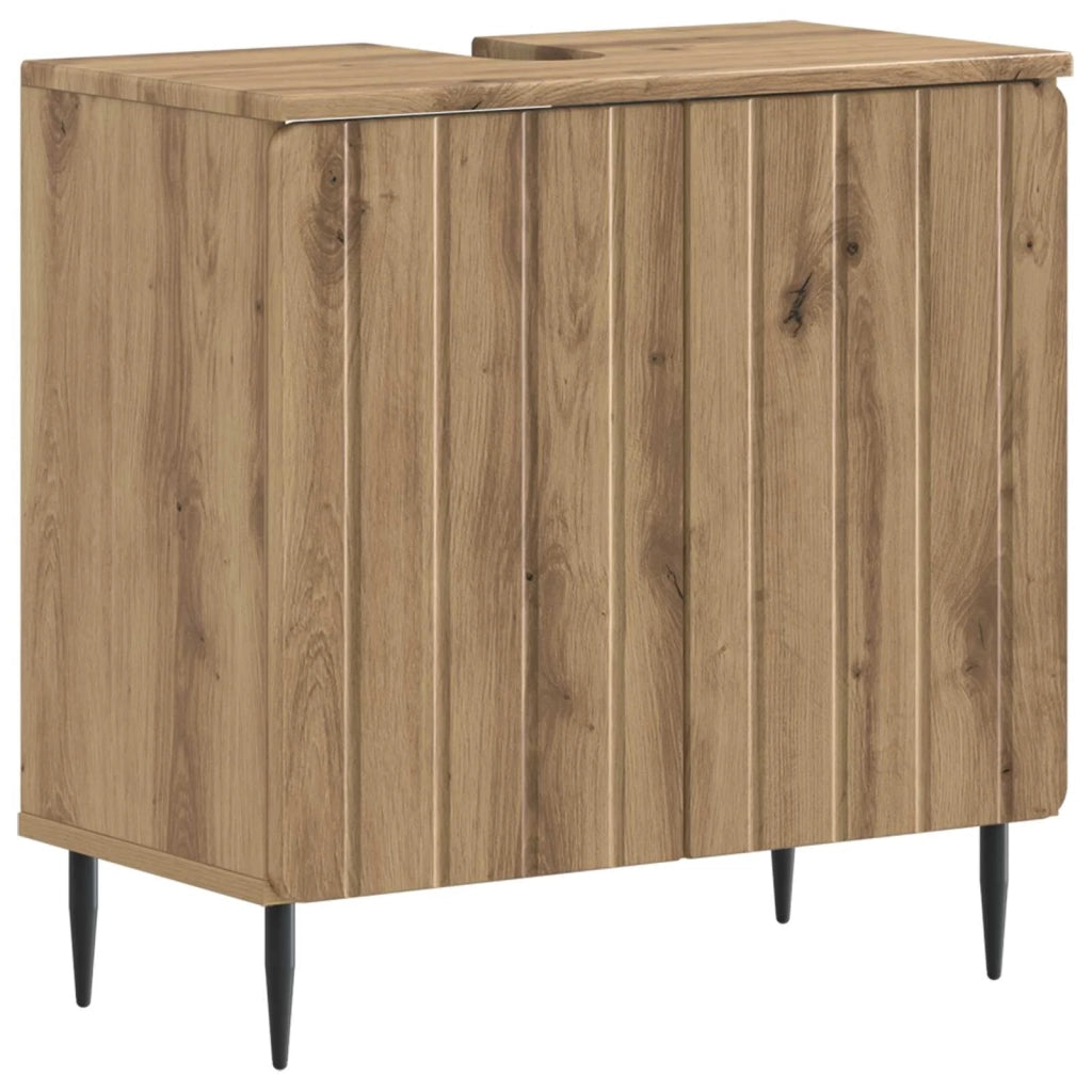 Armadio per Lavabo da Bagno ZWOLLE Rovere Artigianale 896354