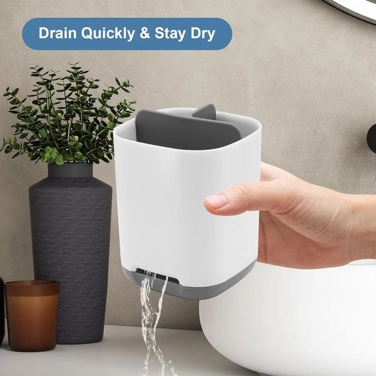 Set di Pulizia per Bagno con Ospite Rimovibile e Bocchette di Scarico, Set da 2 pezzi in Grigio