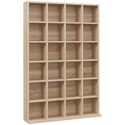 Mobile Porta CD 89x20x130.5 cm con Ripiani Regolabili per 456 CD o 336 DVD 24 Scomparti in Legno