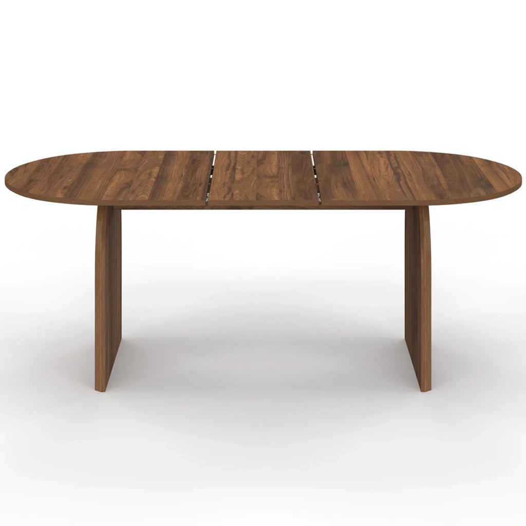 IDMarket - Tavolo da pranzo ovale japandi allungabile EDITH 6-10 persone noce 160 - 200 cm