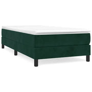 Letto singolo | Letto per adulti | Giroletto a Molle con Materasso Verde Scuro 90x190 cm Velluto