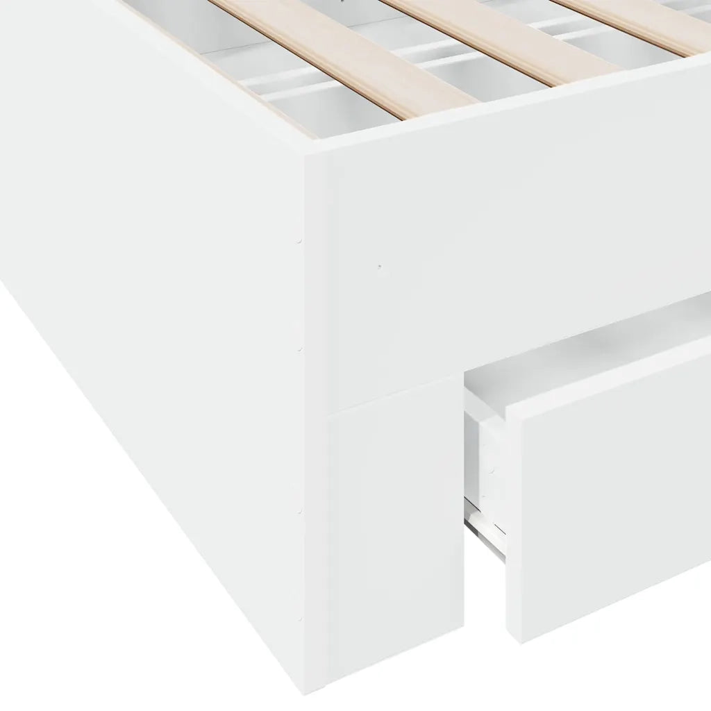 Giroletto con Cassetti Bianco 100x200 cm in Legno Multistrato