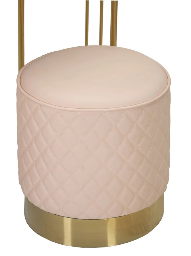 Toeletta Sharon Rosa con Puff 120x40x75 cm in Pino e MDF e Metallo e Plastica