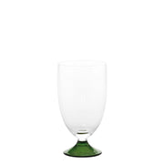 Zafferano Calice Acqua Maestro Set 4 Pezzi Vetro Soffiato a Mano Colore Verde Design Veneziano Contemporaneo Senza Gambo Raffinato ed Elegante