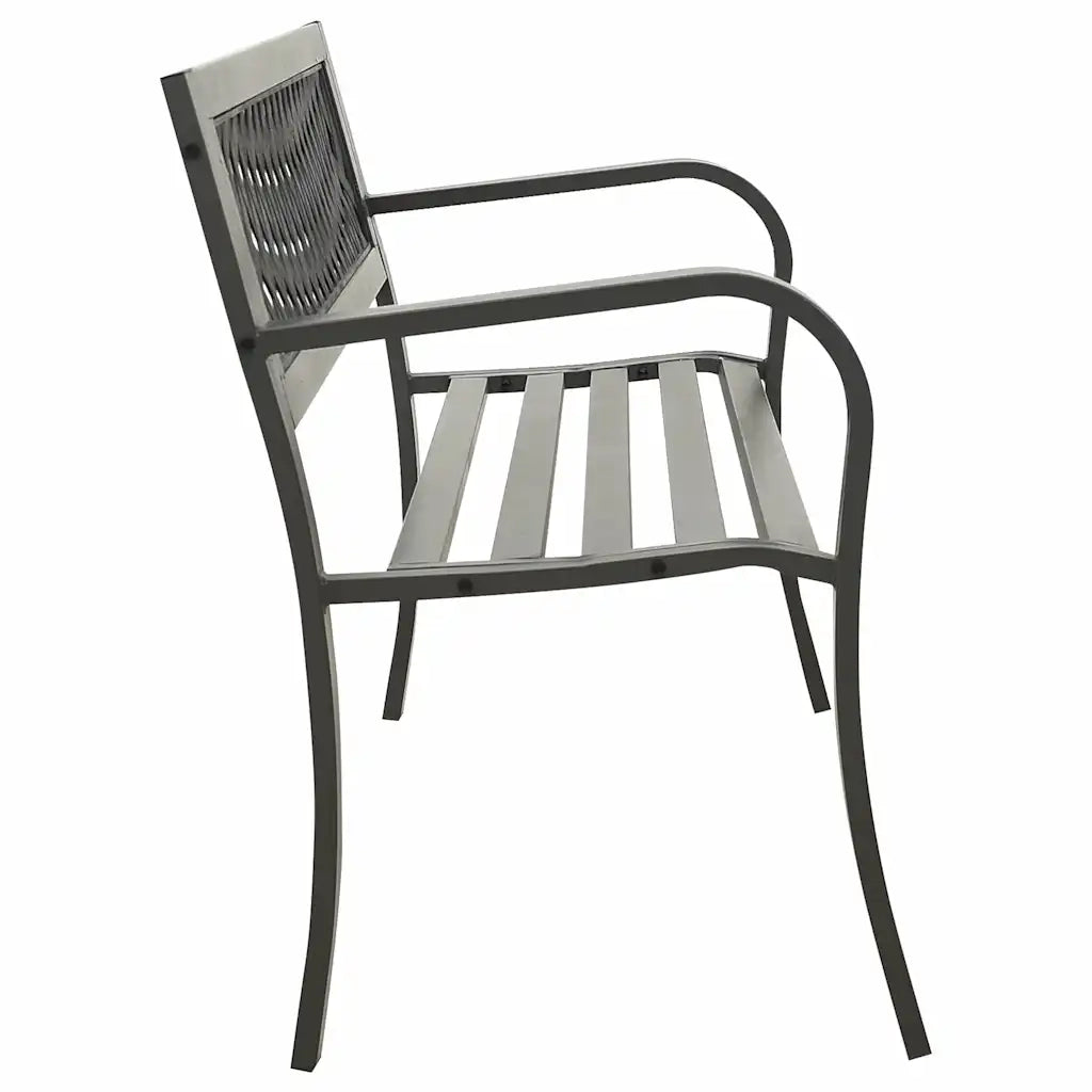 Panchina da Giardino | Panca da Giardino 125 cm in Acciaio Grigia
