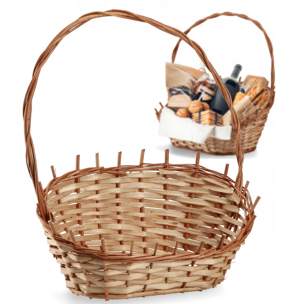 Cesto regalo KADAX in vimini, robusto cesto regalo, regalo di nozze