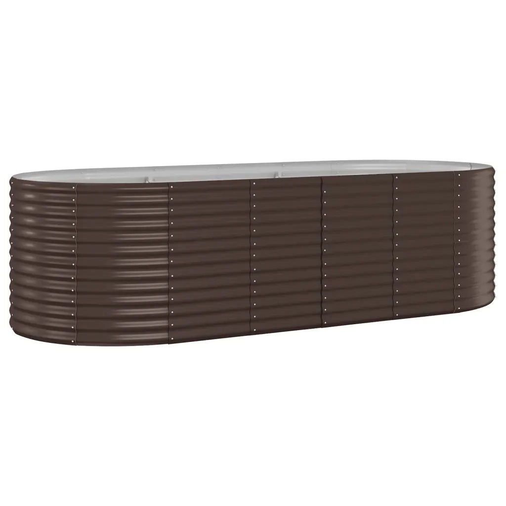 Fioriere | Cassetta per fiori | Letto Giardino Acciaio Zincato 249x100x68 cm Marrone