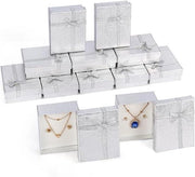 Display per gioielli regalo - 12 pezzi - 9 x 7 cm - Scatole di cartone con supporti di schiuma - Orecchini, collane, bracciali e anelli.