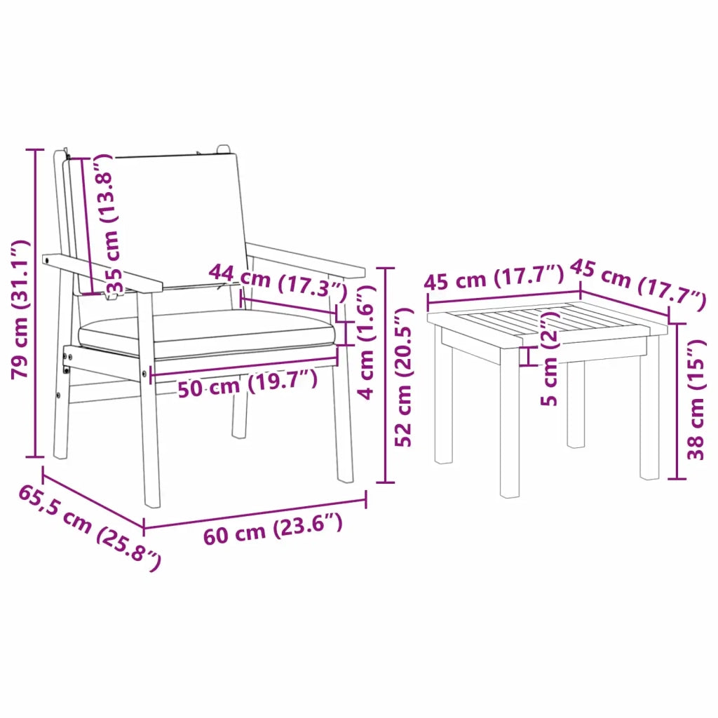 Set Divano da Giardino 6 pcs Marrone Legno di Acacia Massello 3331816