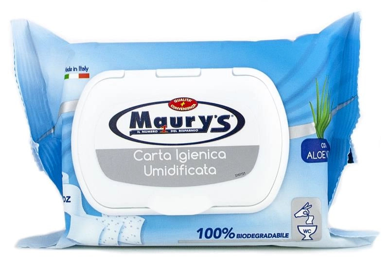 MAURY'S SALVIETTE DETERGENTI CARTA IGIENICA UMIDIFICATA 25PZ ALOE VERA 100% BIODEGRADABILE