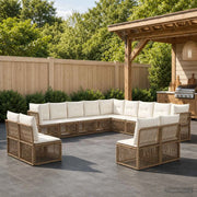Set Divano da Giardino 13 pz Beige polyrattan 3434418