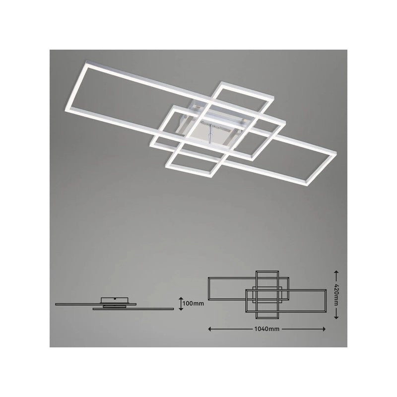Briloner applique plafoniera cct led 104 cm 2x19w 2500lm cromo