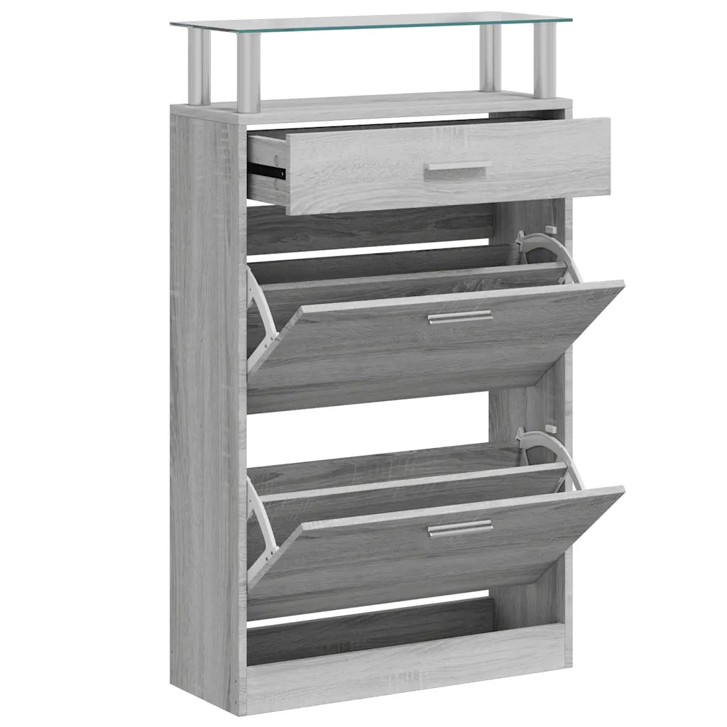 Scarpiera Grigio Sonoma 63x24x104 cm in Legno Multistrato 342568