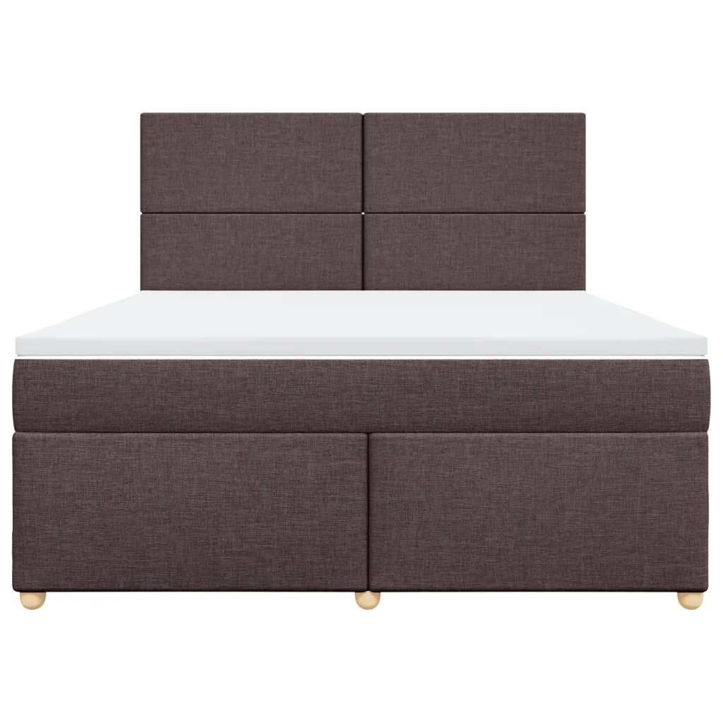 Giroletto a Molle con Materasso Marrone Scuro 180x200cm Tessuto