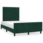Letto matrimoniale | Letto per adulti | Giroletto senza Materasso Verde Scuro 120x190 cm Velluto