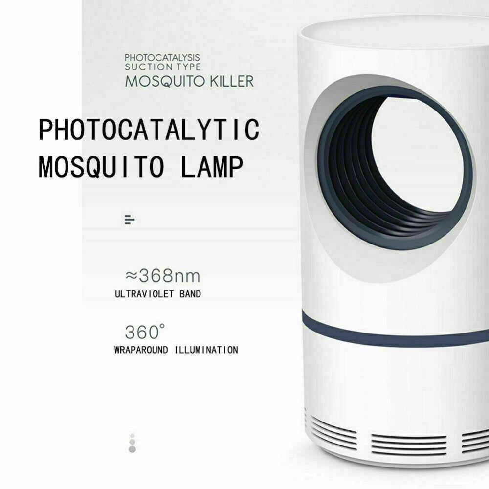 Trade Shop - Lampada Anti Zanzare Insetti Mosche Zanzariera Elettrica Usb Led Aspiratore Fan -