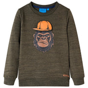 Felpa da Bambino Cachi Scuro MÃ©lange 116cod mxl 84971