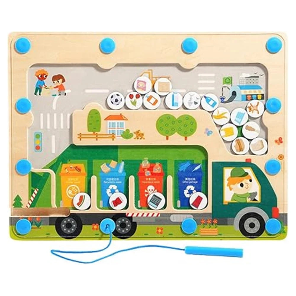 Trade Shop - Puzzle Magnetico Per Smistare I Rifiuti Con Penna Giocattolo Educativo Per Bambini 32349 -