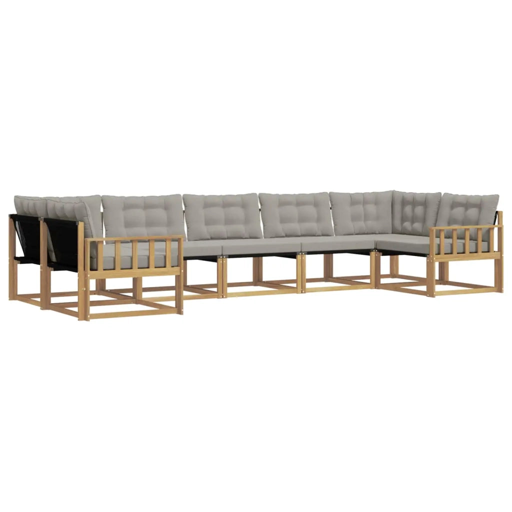 Set di divani da esterno 7 pz Bianco e Grigio Chiaro 3389041