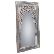 Specchio in legno invecchiato bianco 60x5x107