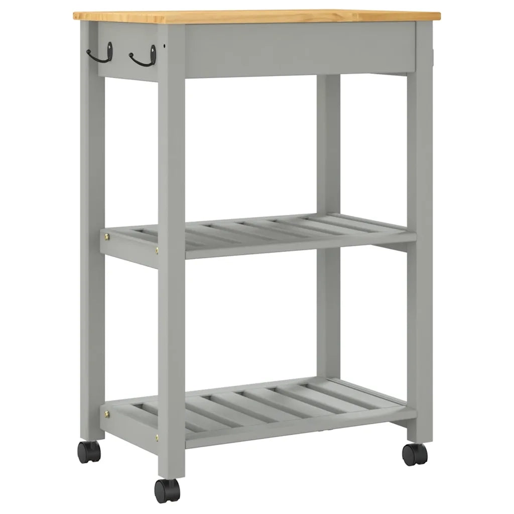 Carrello da Cucina MONZA 60x40x88,5 cm in Legno Massello di Pino CFW1130251