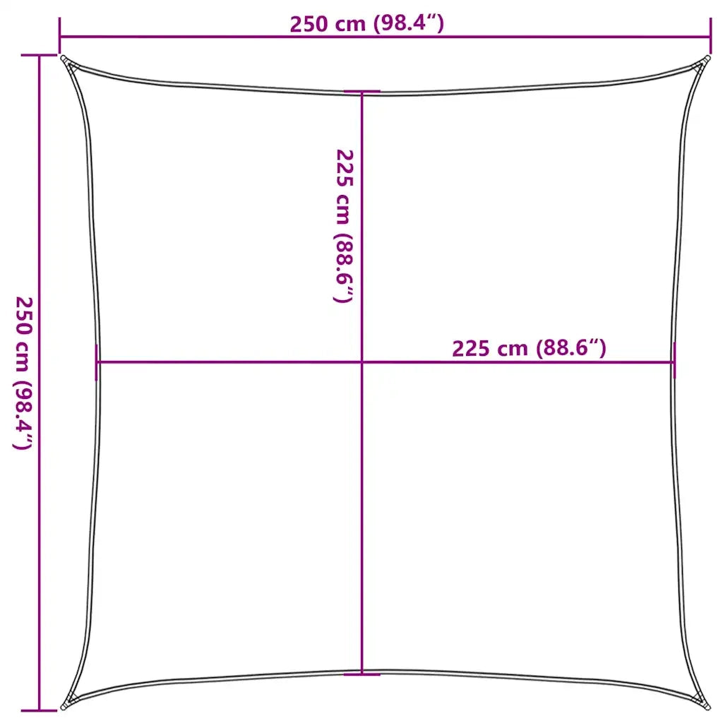 Vela Parasole 160 g/m² Quadrata Sabbia 2,5x2,5 m in HDPE 4002020