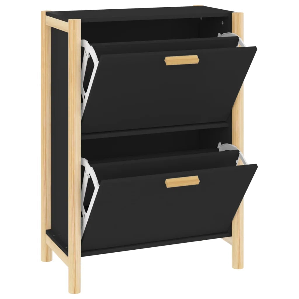 Scarpiera | Mobile per scarpe Nera 57,5x33x80 cm in Legno Multistrato