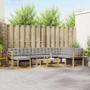 Set di divani da esterno 9 pcs Bianco e Grigio Chiaro