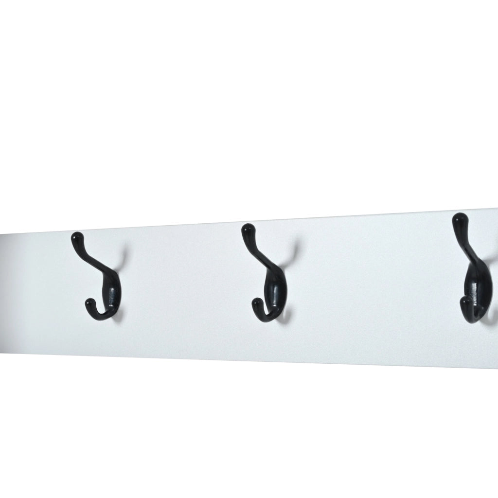 Garderoba ingresso con scarpiera ribaltabile; 8 ganci e 5 ripiani; 120 x 24 x 200 cm; bianco