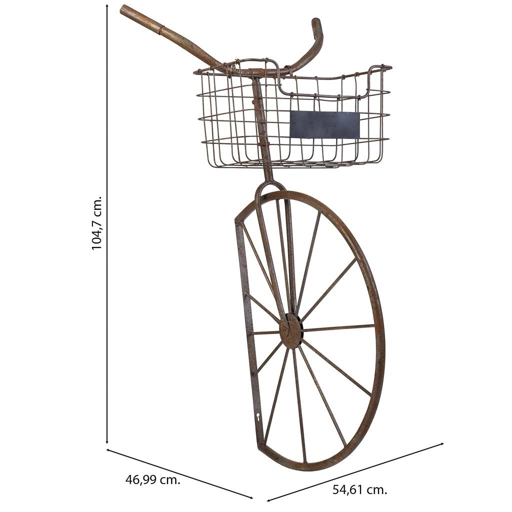 Fioriera in metallo per bicicletta rame 54,61x46,99x104,78h cm