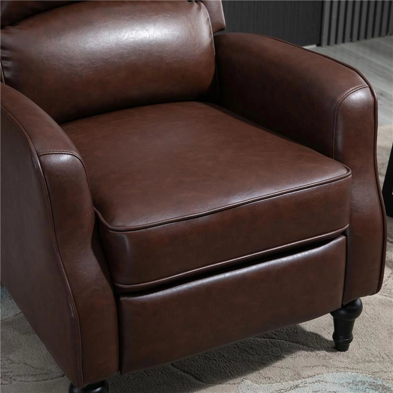 POLTRONA RELAX RECLINABILE MANUALE IN SIMILPELLE MARRONE