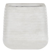 Vaso per piante grande in poliresina bianca sporca per esterni quadrato 50 x 49 cm resistente ai raggi UV