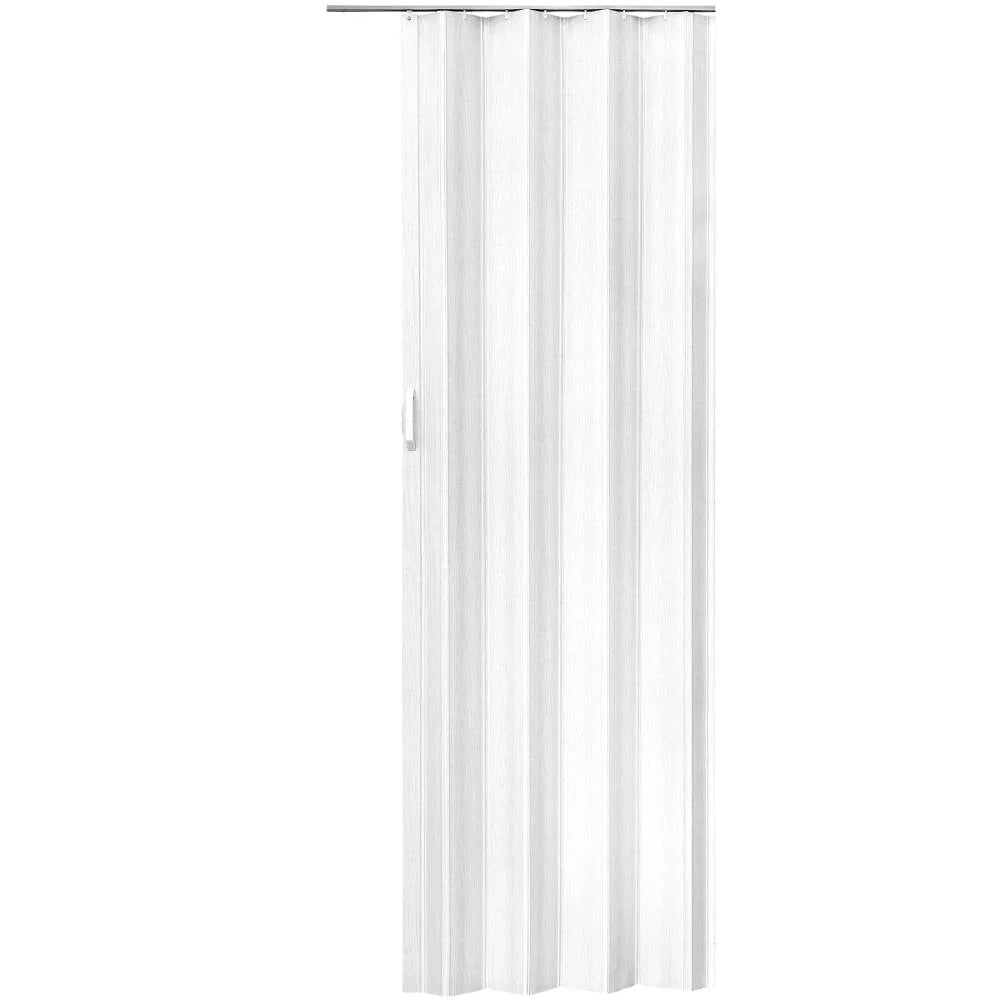 Porta a soffietto porta da bagno in PVC estensibile scorrevole larghezza 80 cm bianca 08_0000547
