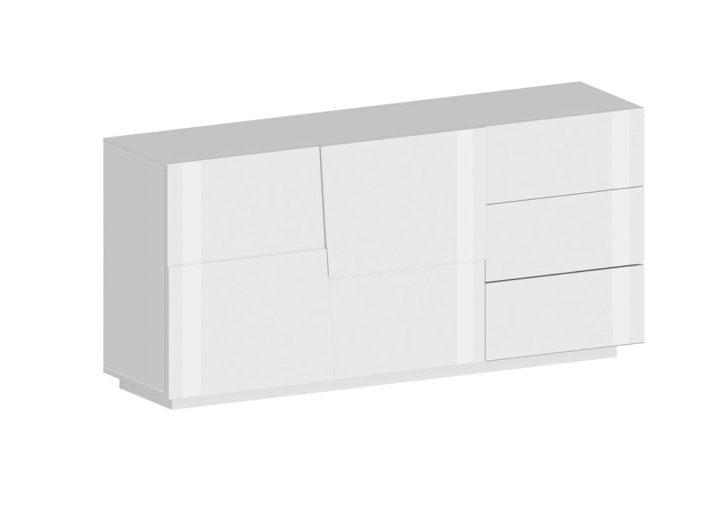 Credenza 2 Ante 180x44x86 cm Pongo 2A 3C Bianco Lucido
