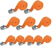 Decalcomanie 10-pack 2,5 cm x 2 m, cinture di sicurezza robuste fino a 600 lbs per kayak, carico, bagaglio, cinghie, canoe, biciclette, motocicli e camion (arancione)