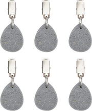 6 accessori di appendi tovaglie per tavolo in pietra naturale, robusti, con clip in marmo, appendi tende e accessori di appendi per feste, picnic e matrimoni - grigio