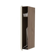 COLONNA PORTA SCOPE PER LAVANDERIA SAVINI CON RIPIANO INTERNO E ANTA VERTICALE CON APERTURA PUSH AND - COLONNA - L.40CM H.182CM P.65CM- BIANCO/NOCE -FIG. 1  - SAV