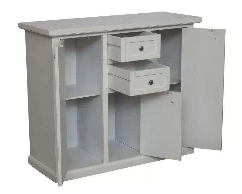 Madia credenza 3 porte 2 cassetti bianco anticato 100 x 39 x 85 (392) - Mobili 2G