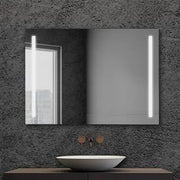 Specchio bagno 105x70 cm con LED laterali e installazione reversibile