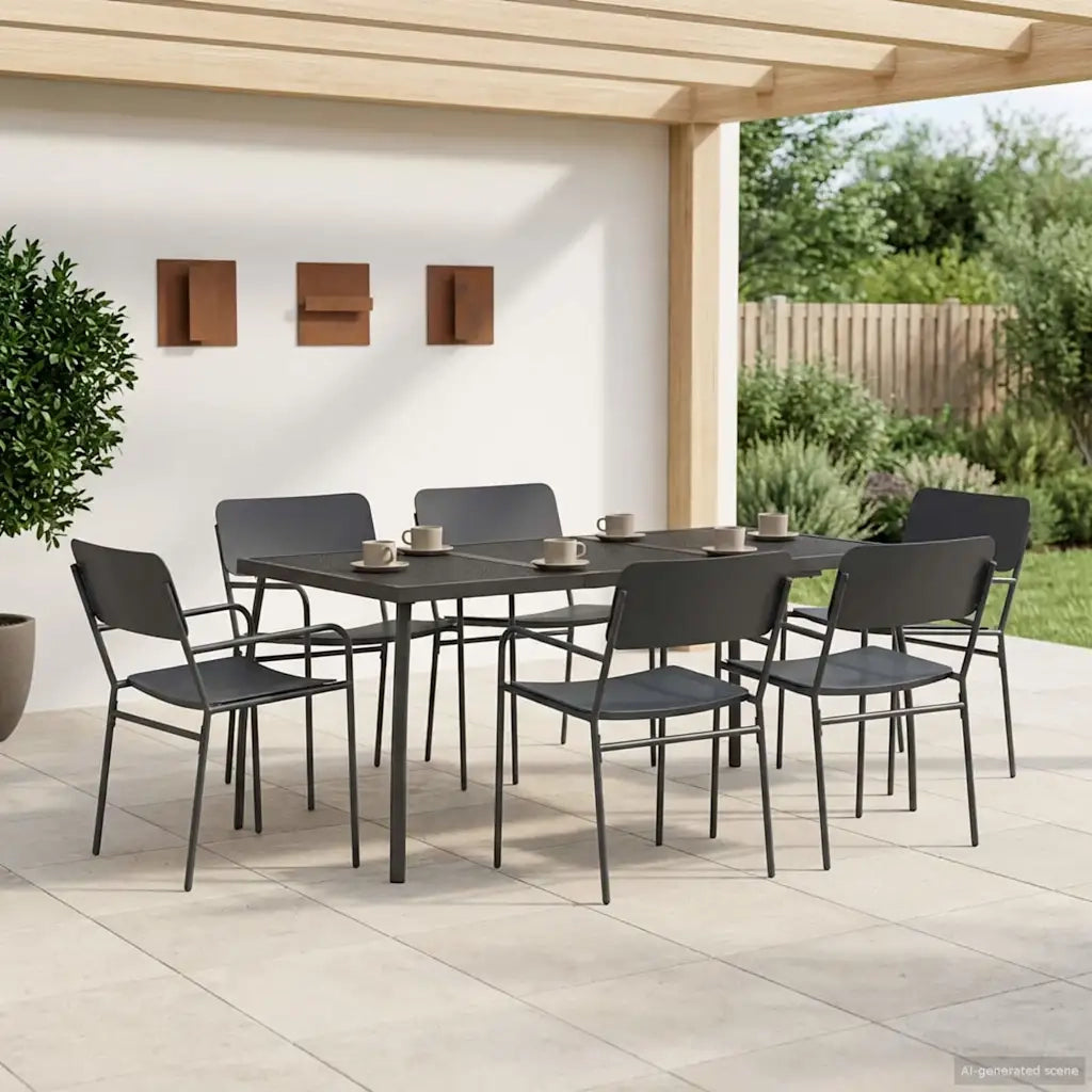 Set da pranzo 7 pz Antracite Acciaio 3422863