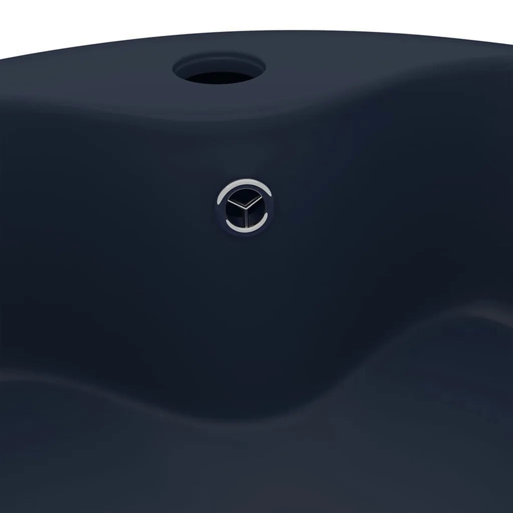 Lavandino con Troppopieno Blu Scuro Opaco 36x13 cm in Ceramica 147034