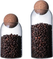 Set di contenitori in vetro per conservazione di erbe e spezie, contenitori in vetro di borosilicato, contenitore in vetro a chiusura ermetica per la cucina, capacità 3pz.