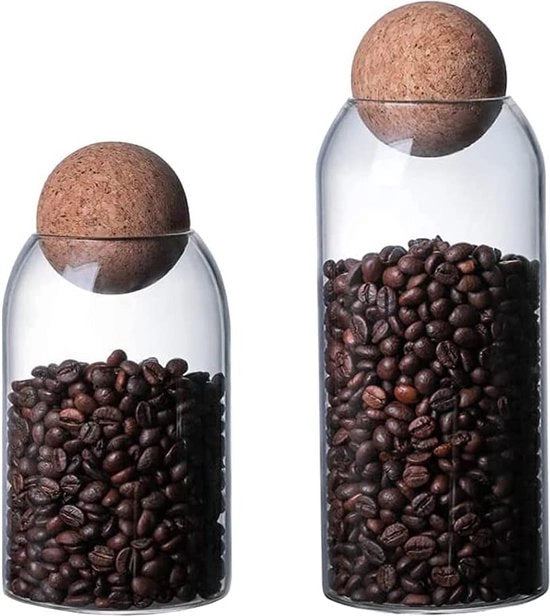 Set di contenitori in vetro per conservazione di erbe e spezie, contenitori in vetro di borosilicato, contenitore in vetro a chiusura ermetica per la cucina, capacità 3pz.
