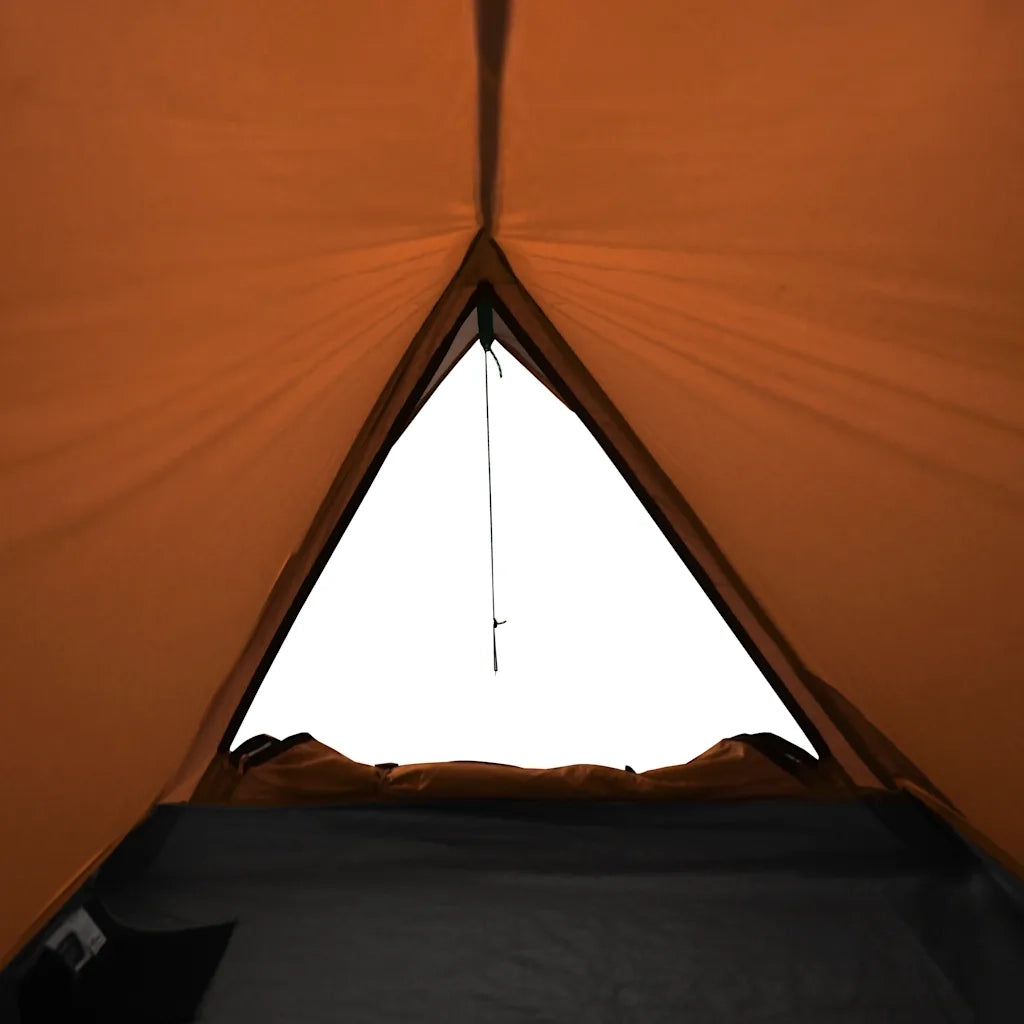 Tenda da Campeggio 2 Persone Grigio e Arancione Impermeabile 94364