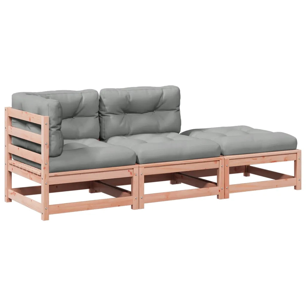 Set Divani Giardino 3 pz Cuscini Legno Massello Abete Douglas 3295833